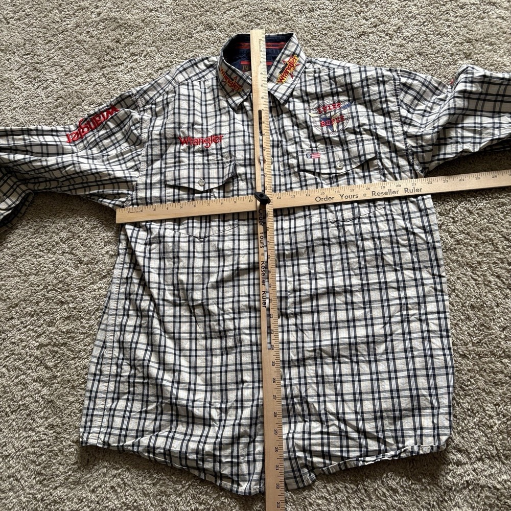 Wrangler Lyles Ropes Button Up Western Rodeo Shirt Men's Large Plaid Multi Color - Picture 9 of 9
